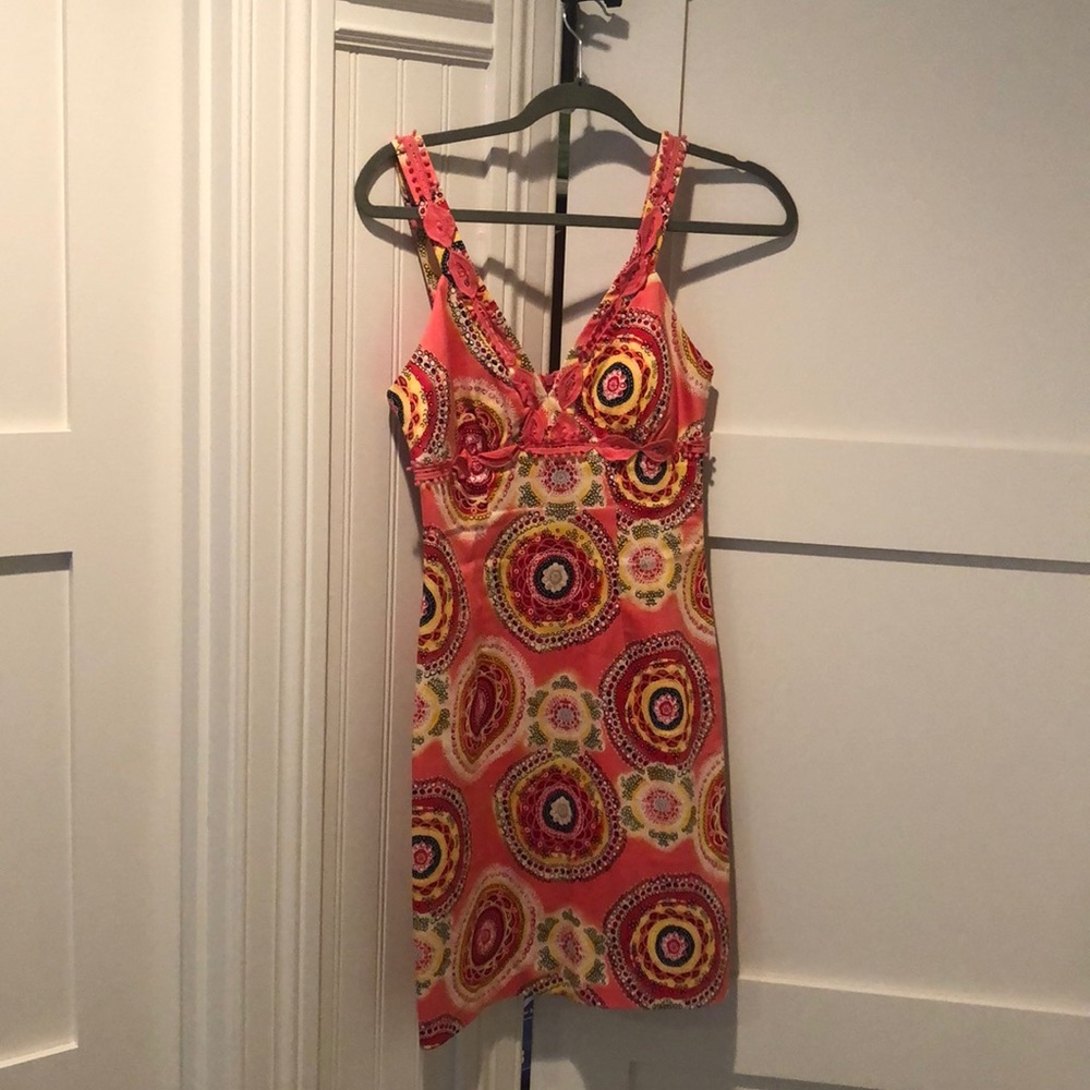 Coral/yellow summery dress for any occasion